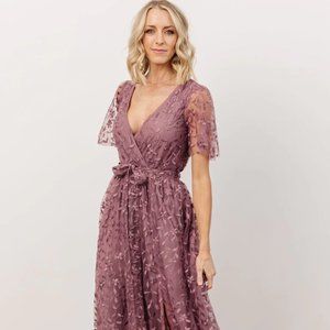 Baltic Born - Marseille Embossed Maxi Dress in Lavender, XL